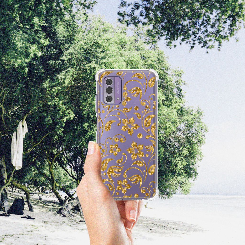 Nokia G42 Case Gouden Bloemen B2C Telecom