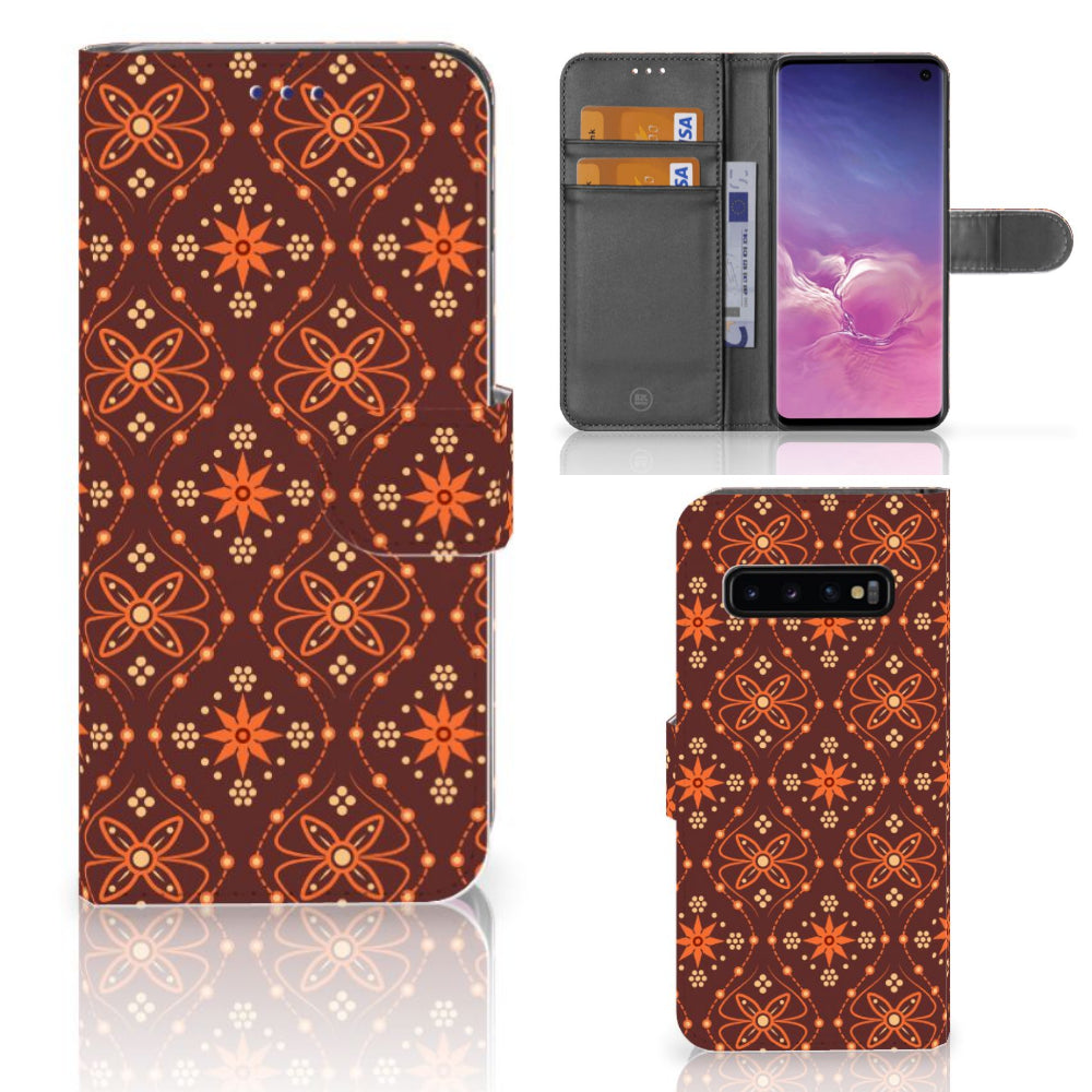 Samsung Galaxy S10 Telefoon Hoesje Batik Brown