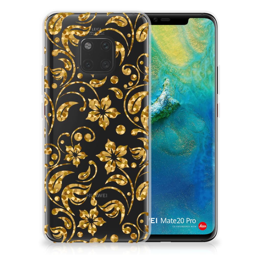 Huawei Mate 20 Pro TPU Case Gouden Bloemen