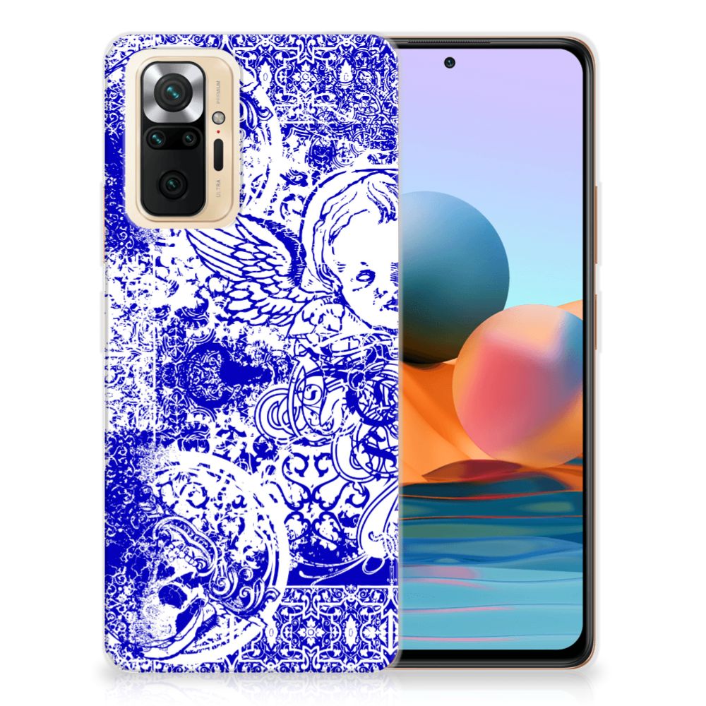 Silicone Back Case Xiaomi Redmi Note 10 Pro Angel Skull Blauw B2C Telecom