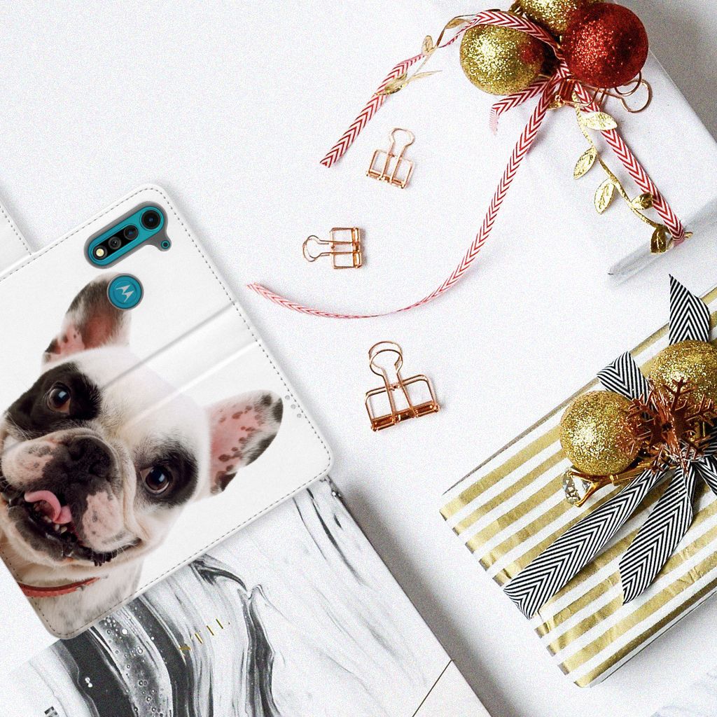 Motorola G8 Power Lite Telefoonhoesje met Pasjes Franse Bulldog