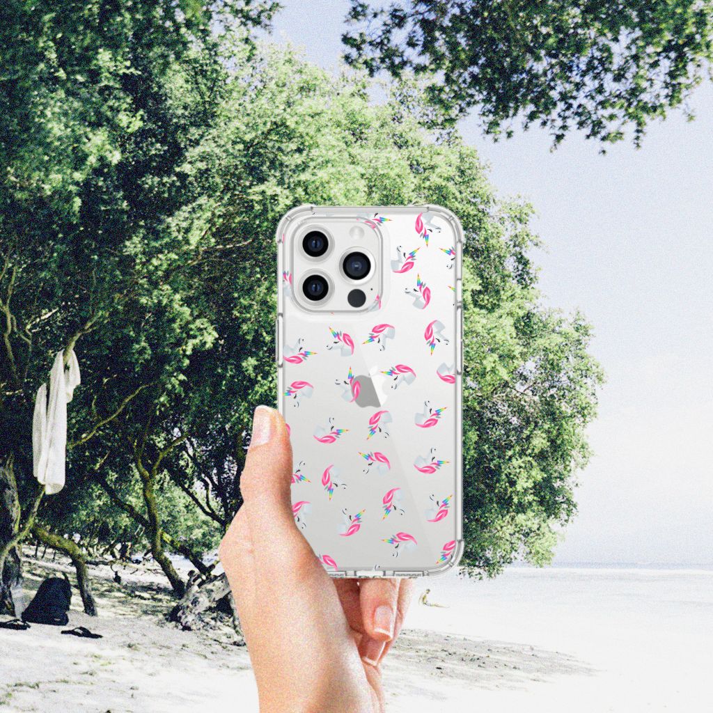 Doorzichtige Silicone Hoesje voor iPhone 13 Pro Max Unicorns - B2C Telecom