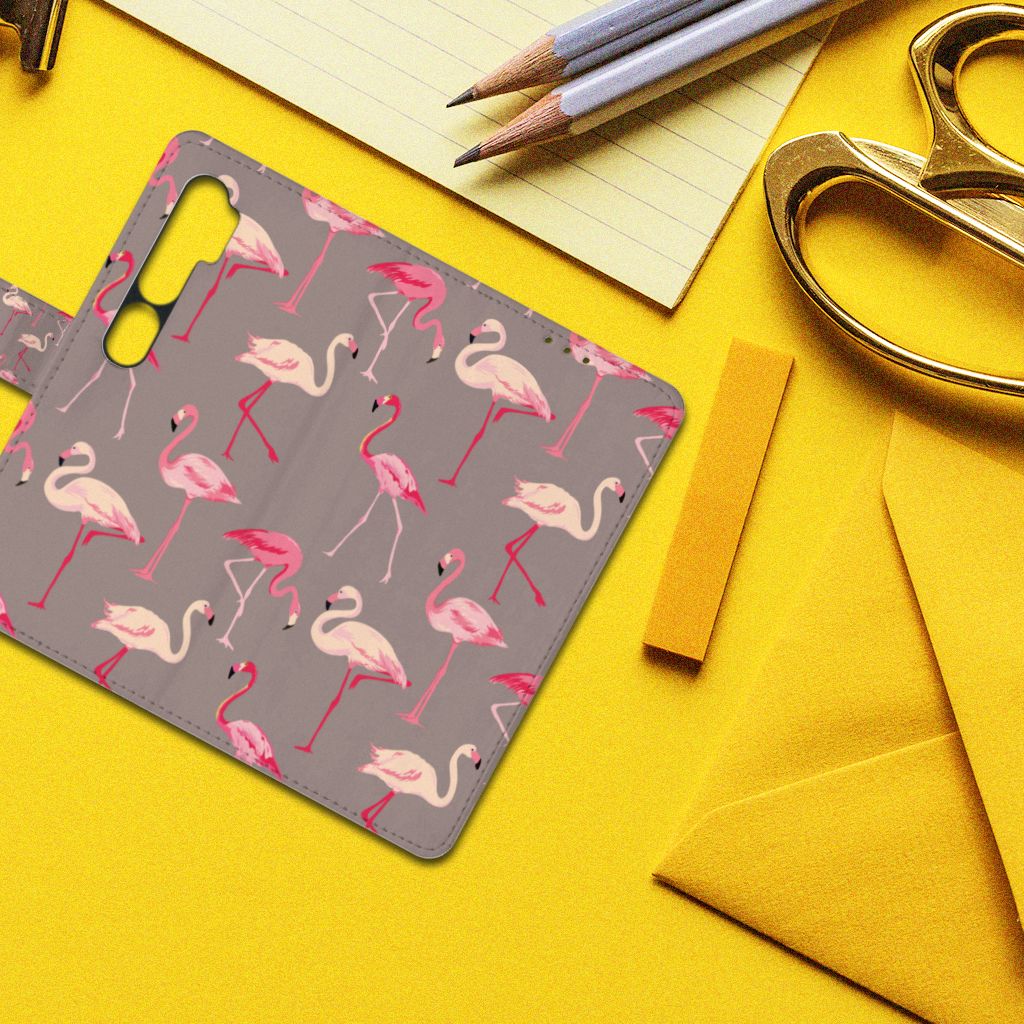 Xiaomi Mi Note 10 Pro Telefoonhoesje met Pasjes Flamingo