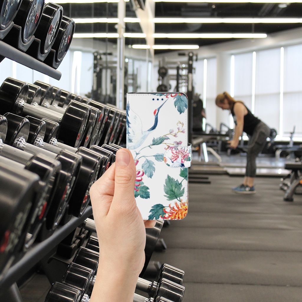Samsung Galaxy S8 Telefoonhoesje met Pasjes Bird Flowers