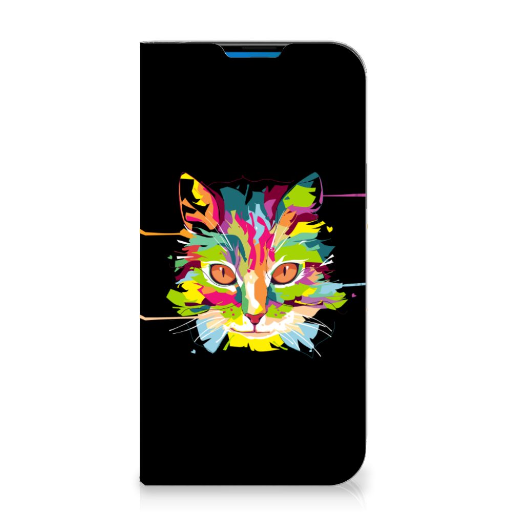 iPhone 14 Pro Max Magnet Case Cat Color - kleurrijk kattenontwerp op telefoonhoesje đą
