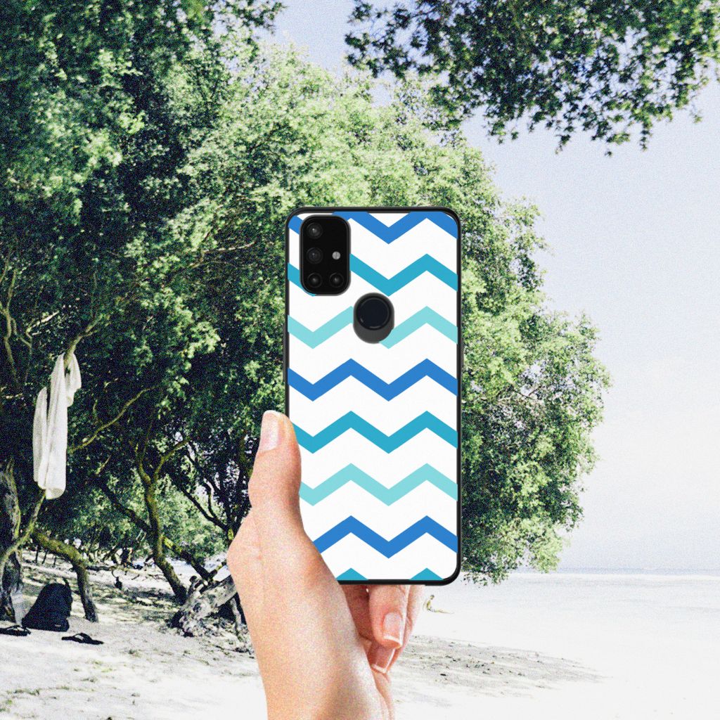 OnePlus Nord N10 5G Back Case Zigzag Blauw B2C Telecom