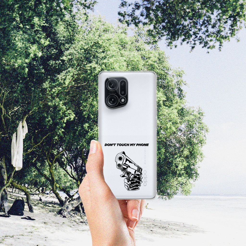 OPPO Find X5 Silicone-hoesje Gun Don't Touch My Phone B2C Telecom