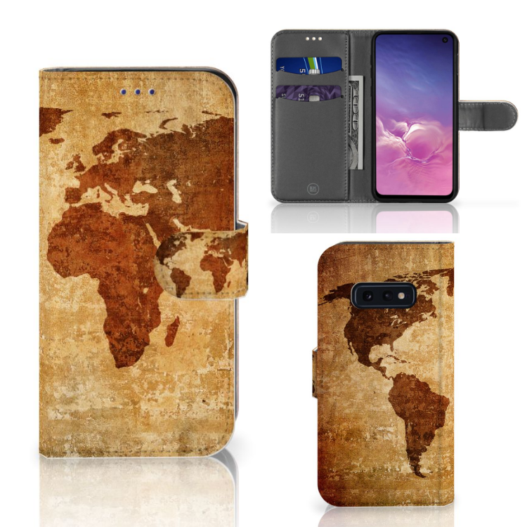 Samsung Galaxy S10e Flip Cover Wereldkaart