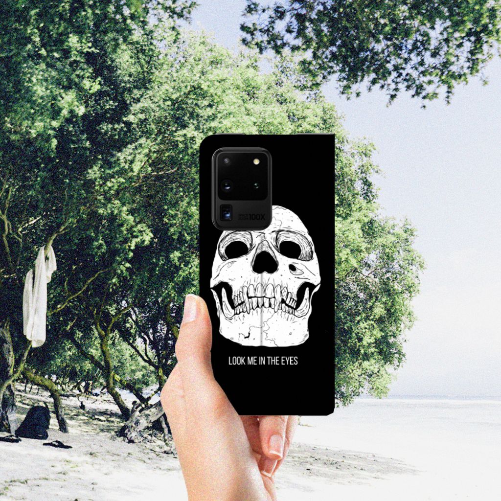 Mobiel BookCase Samsung Galaxy S20 Ultra Skull Eyes - B2C Telecom