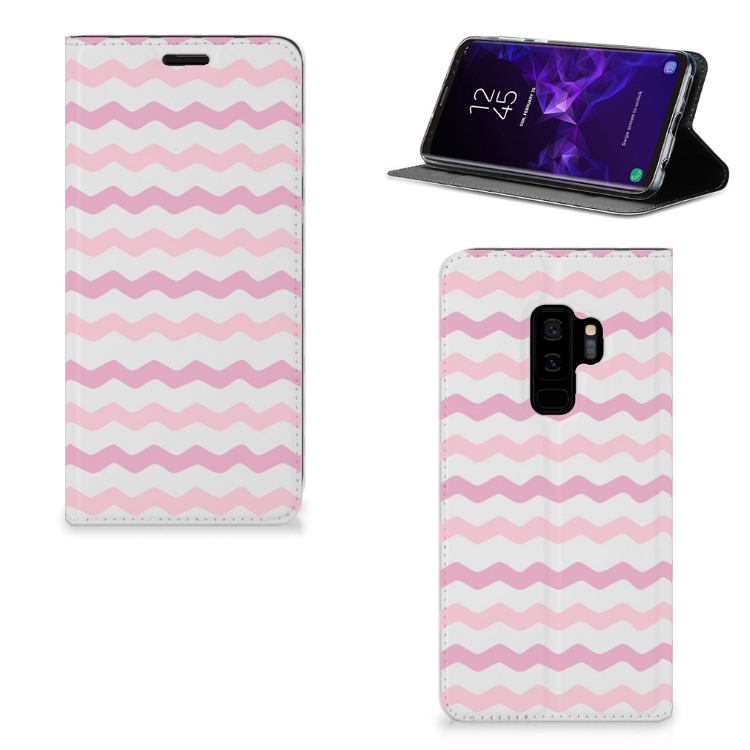 Samsung Galaxy S9 Plus Hoesje met Magneet Waves Roze