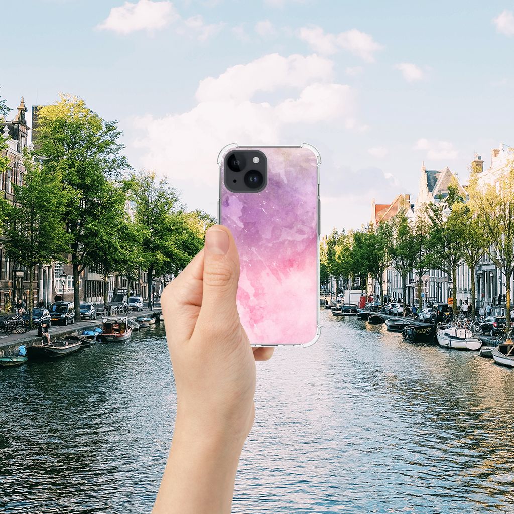 Back Cover iPhone 15 Pink Purple Paint B2C Telecom