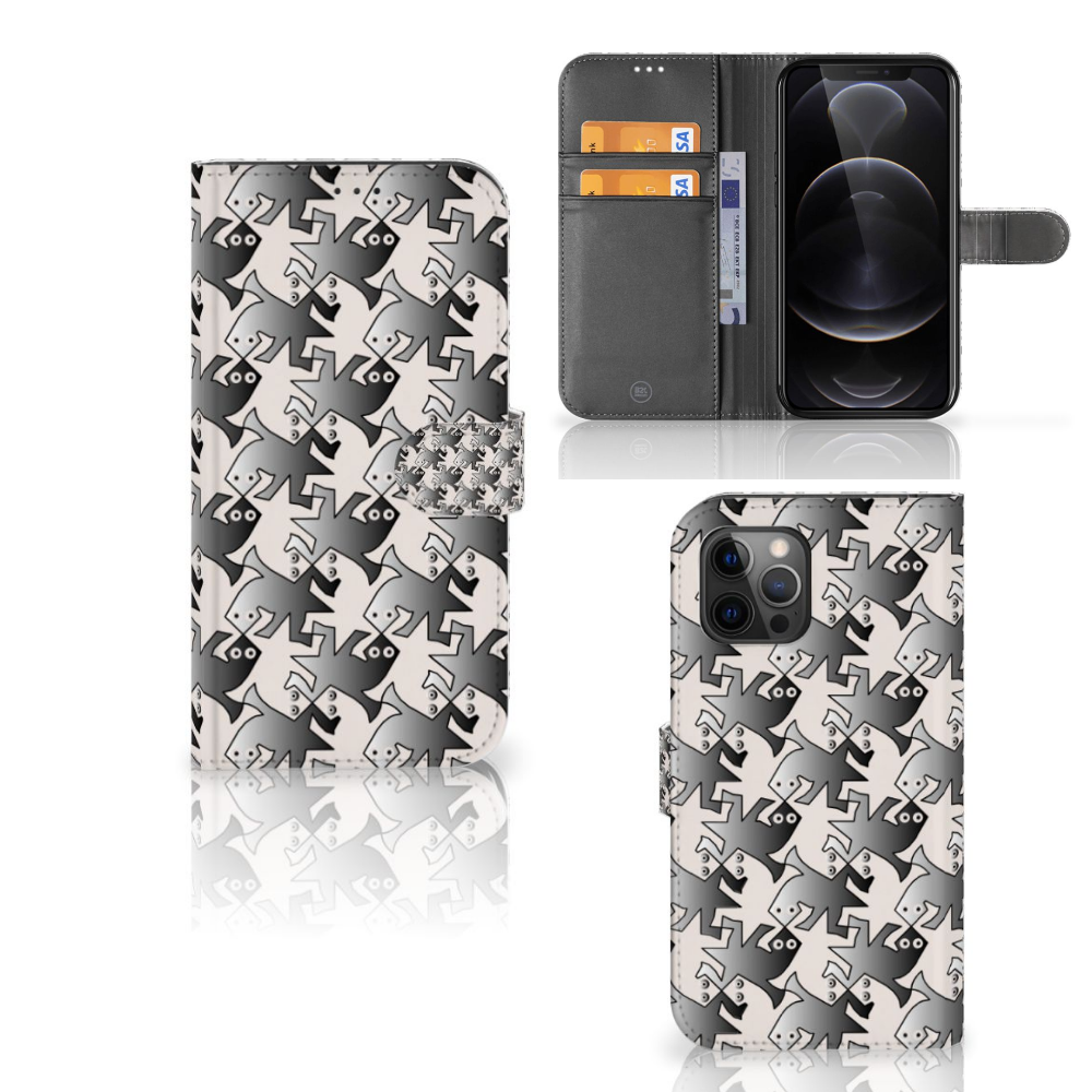 Apple iPhone 12 Pro Max Telefoonhoesje met Pasjes Salamander Grey