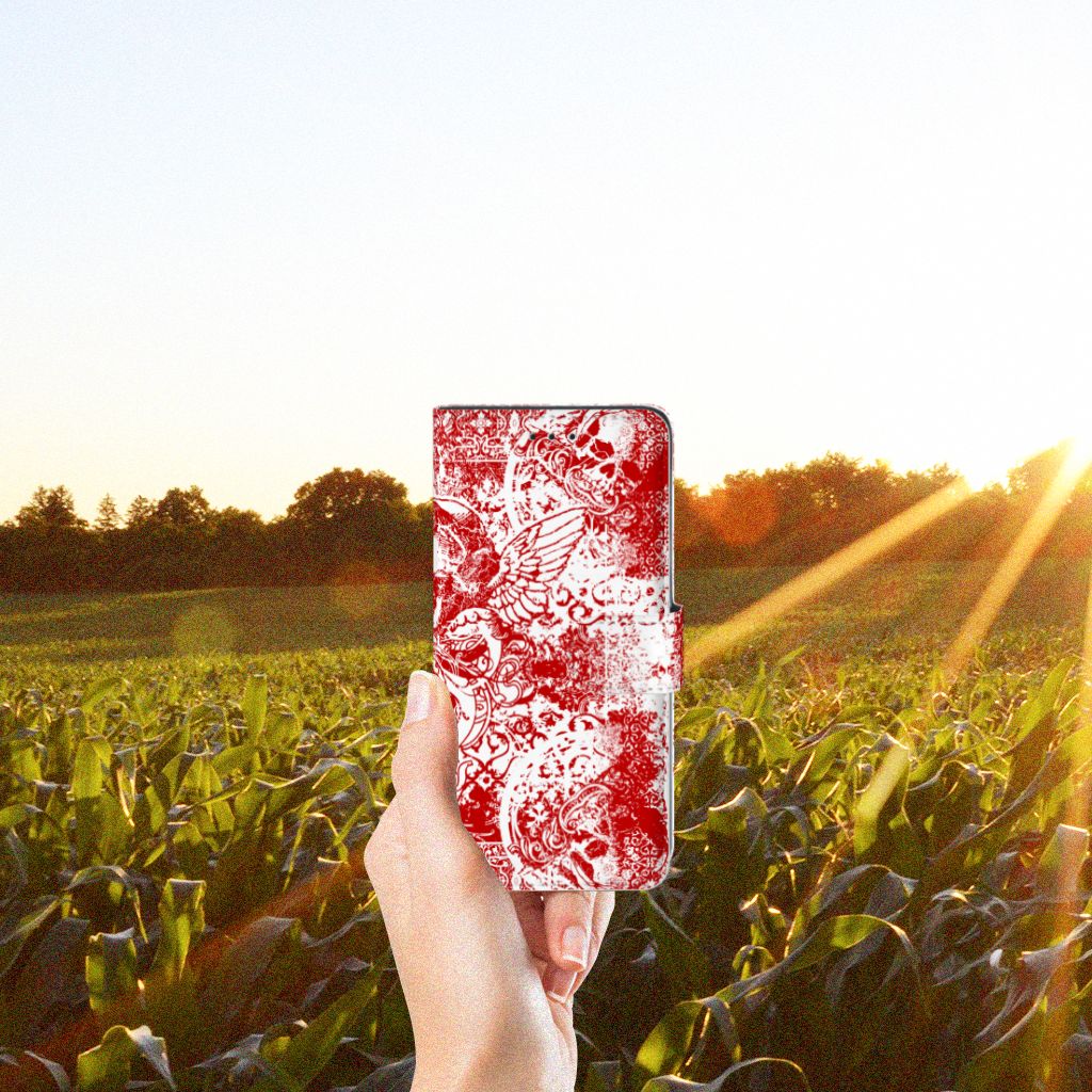 Telefoonhoesje met Naam Honor 20 Pro Angel Skull Rood