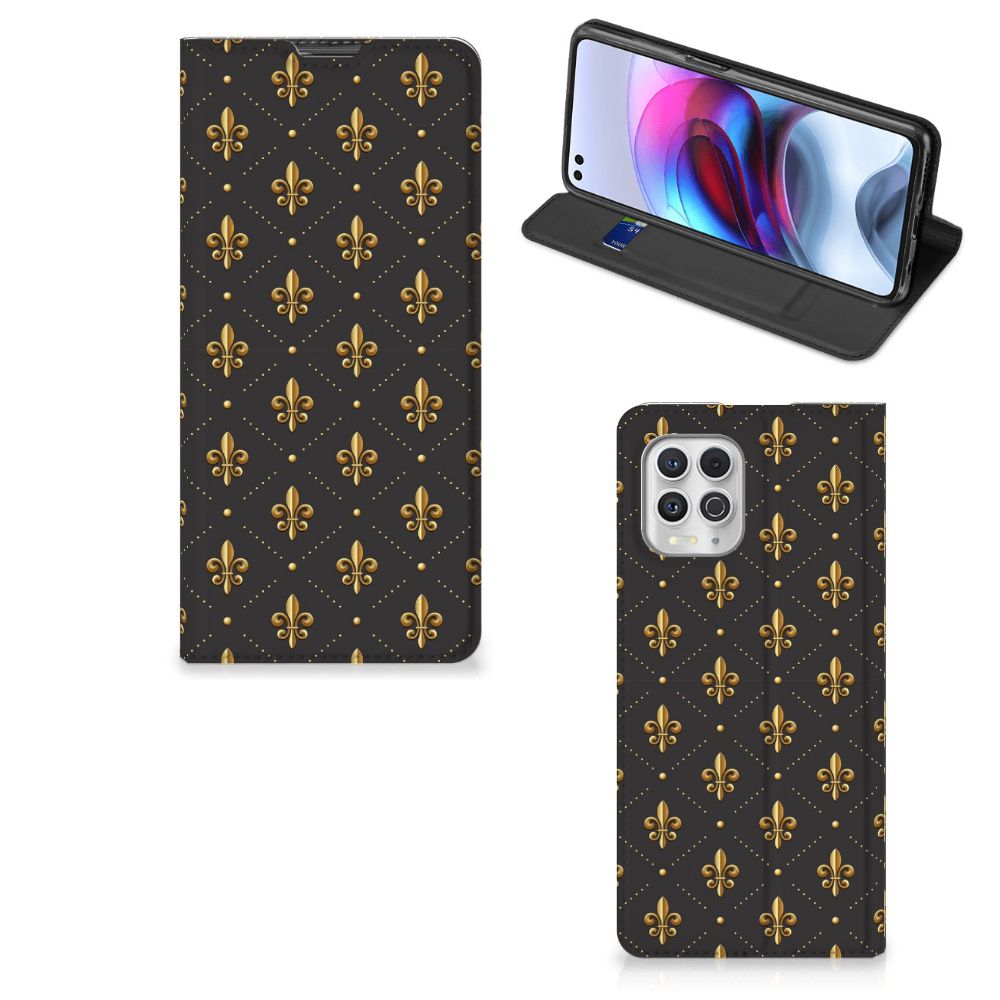 Motorola Moto G100 Hoesje met Magneet Franse Lelie - B2C Telecom