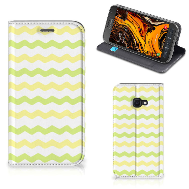 Samsung Galaxy Xcover 4s Hoesje met Magneet Waves Yellow