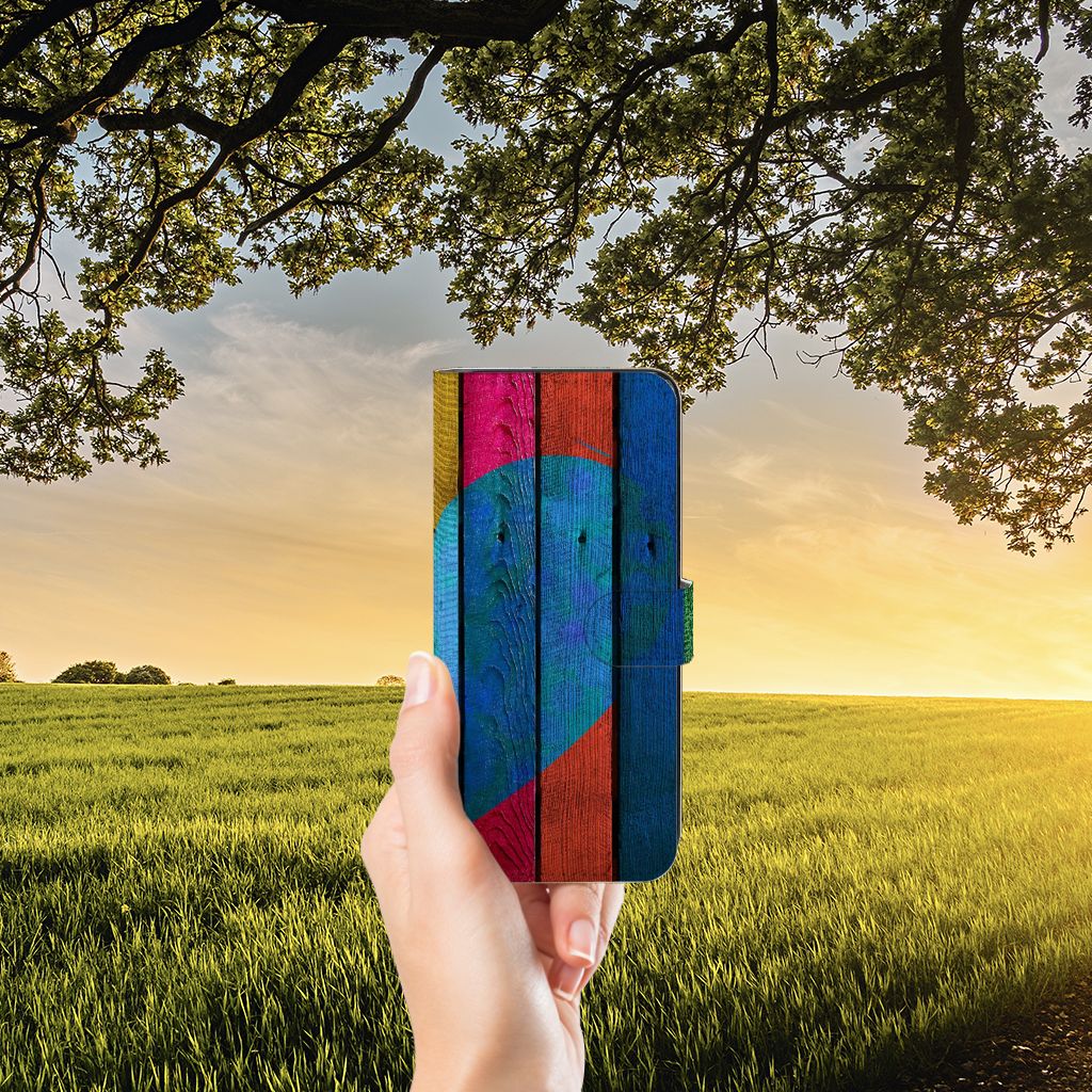 Motorola Moto E22 | E22i Book Style Case Wood Heart - Cadeau voor je Vriend