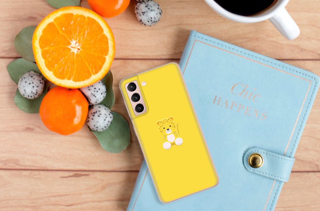 Samsung Galaxy S21 Telefoonhoesje met Naam Baby Leopard B2C Telecom
