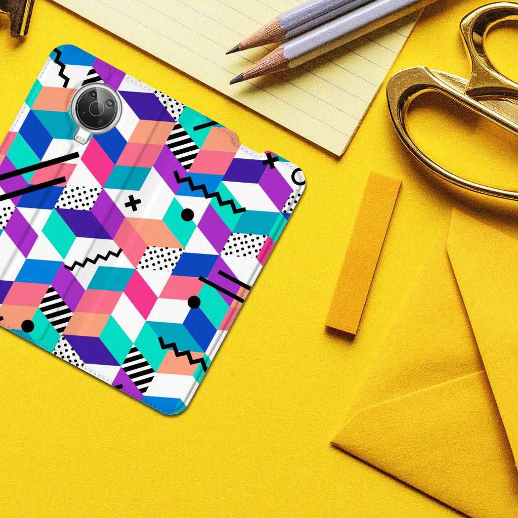 Nokia G10 | G20 Stand Case Blokken Kleurrijk - B2C Telecom