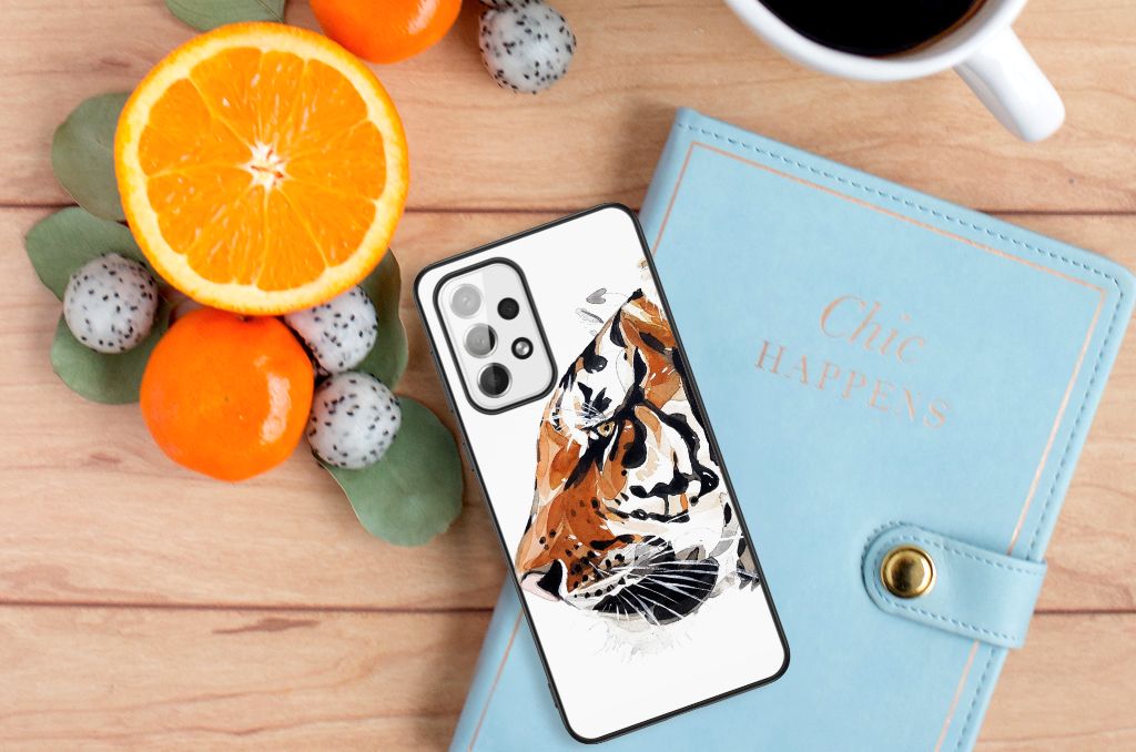 Kleurrijke Telefoonhoesje Samsung Galaxy A73 Watercolor Tiger B2C Telecom