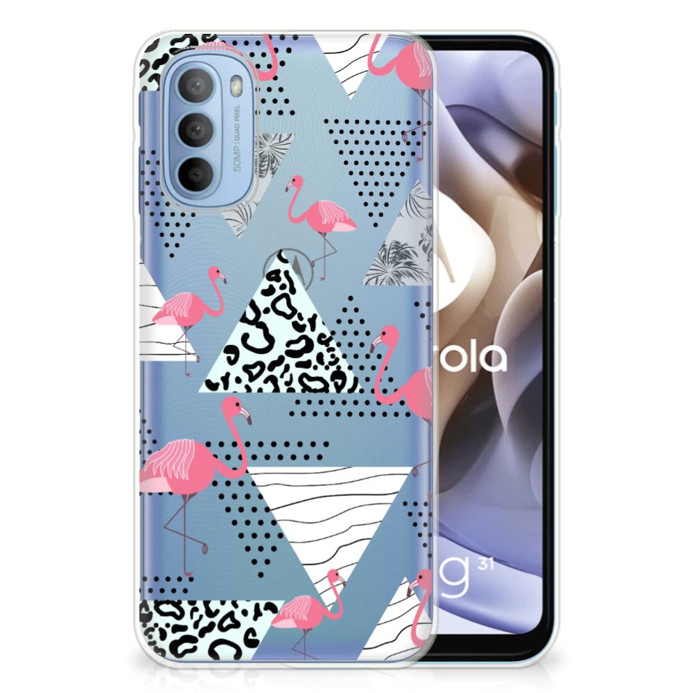 Motorola Moto G31 | G41 TPU Hoesje Flamingo Triangle B2C Telecom