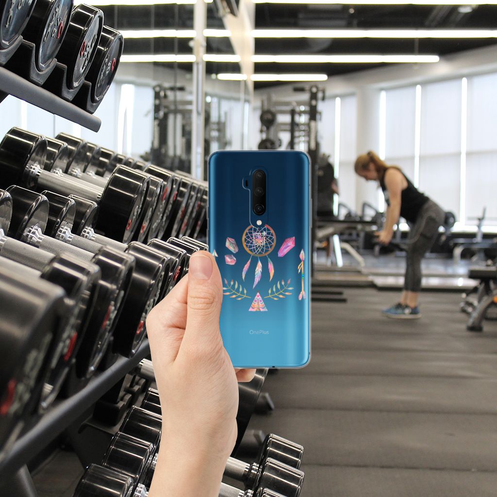 OnePlus 7T Pro Telefoonhoesje met Naam Boho Dreamcatcher