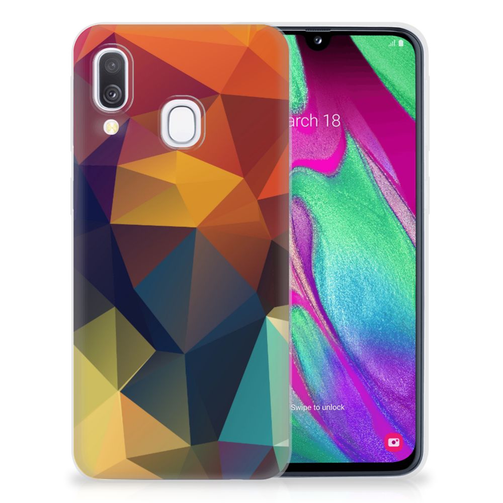 Samsung Galaxy A40 TPU Hoesje Polygon Color