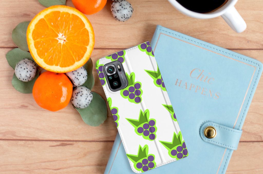 Xiaomi Redmi Note 10 4G | 10S | Poco M5s Flip Style Cover Druiven - B2C Telecom