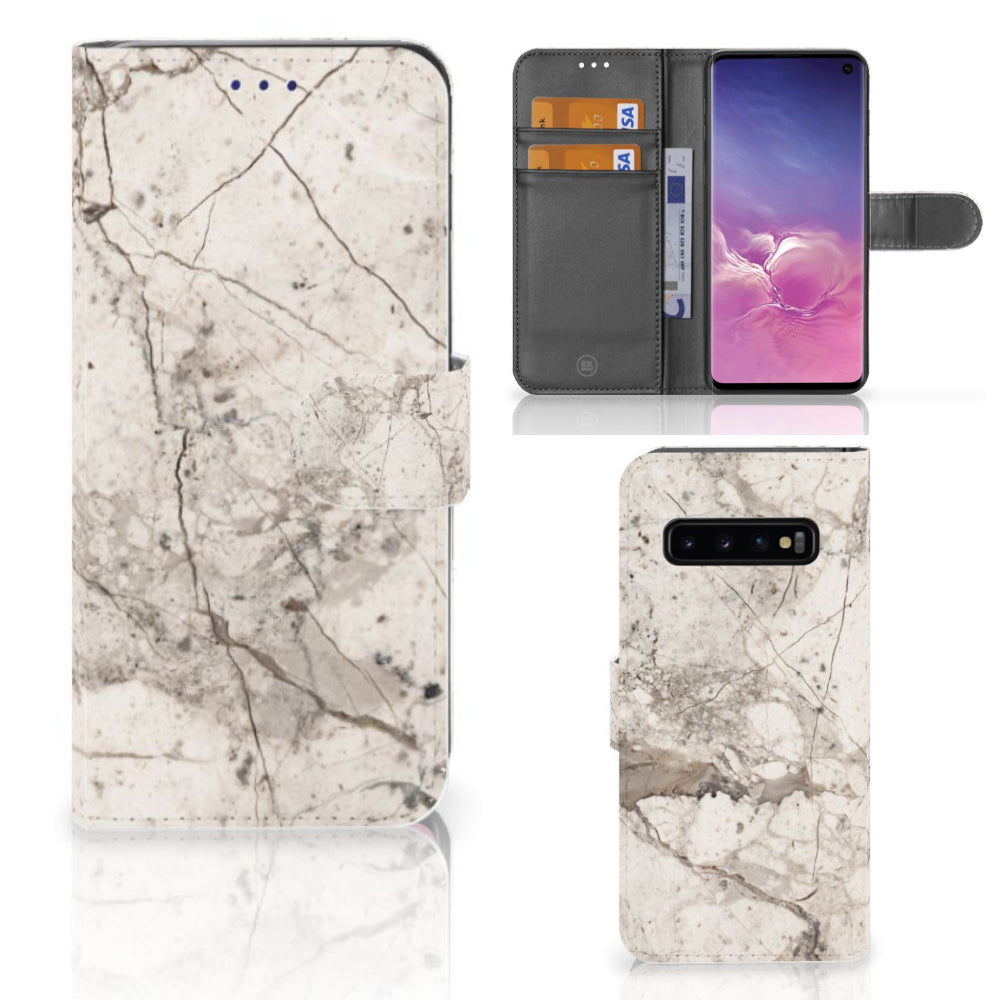 Samsung Galaxy S10 Bookcase Marmer Beige