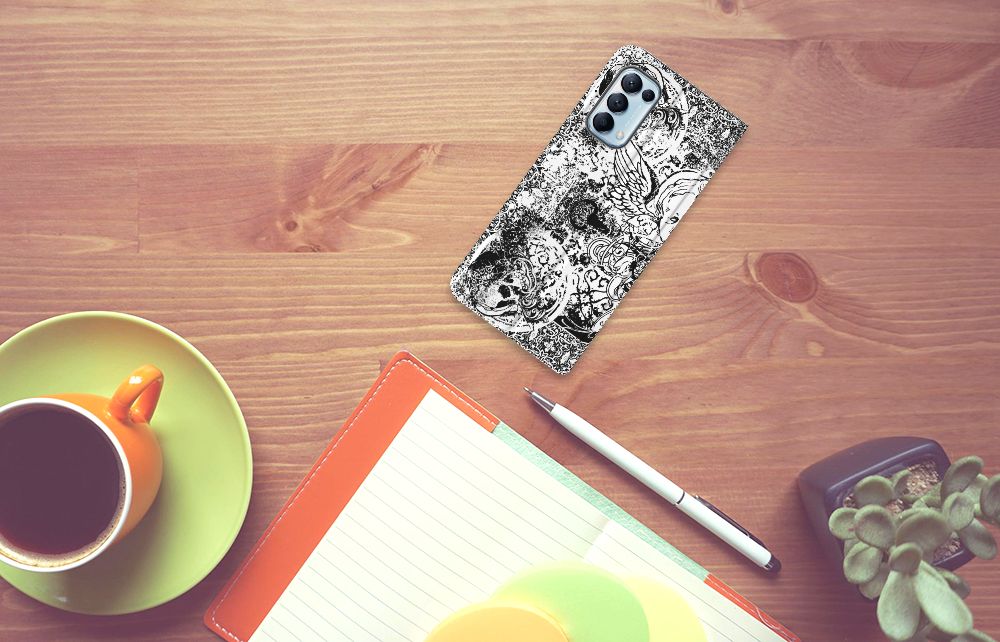 Mobiel BookCase OPPO Find X3 Lite Skulls Angel - B2C Telecom