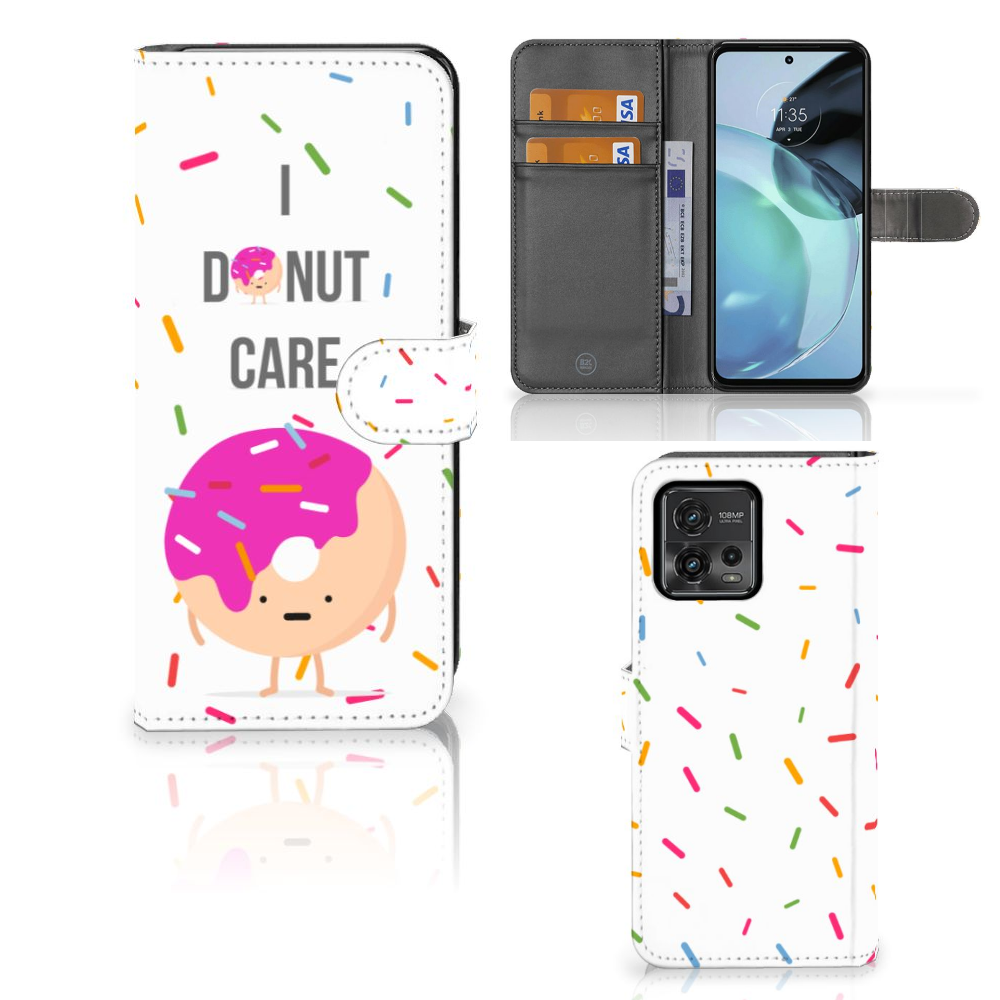 Motorola Moto G72 Book Cover Donut Roze