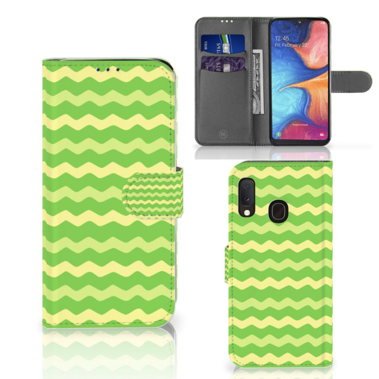 Samsung Galaxy A20e Telefoon Hoesje Waves Green