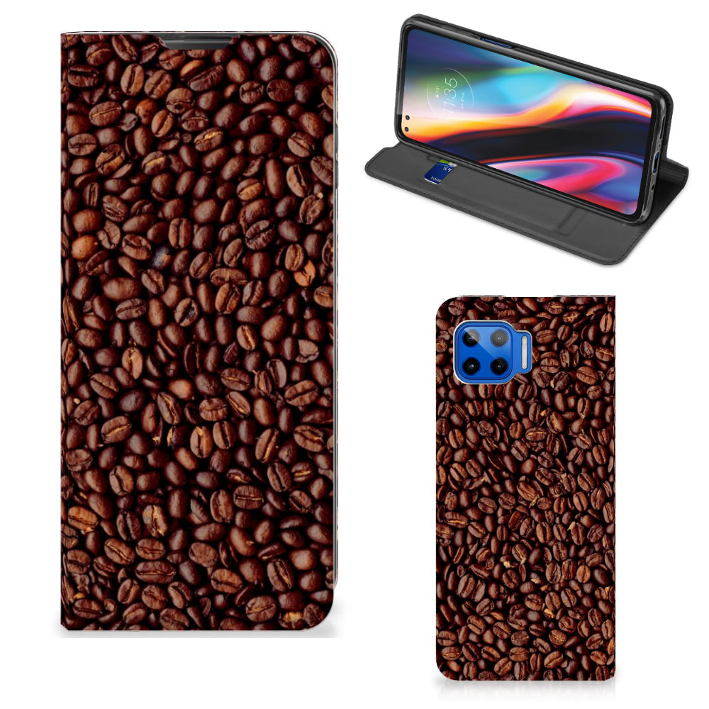 Motorola Moto G 5G Plus Flip Style Cover Koffiebonen