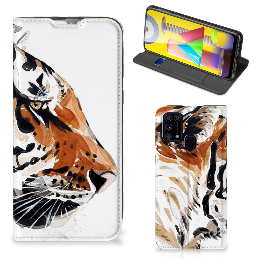 Bookcase Samsung Galaxy M31 Watercolor Tiger - B2C Telecom