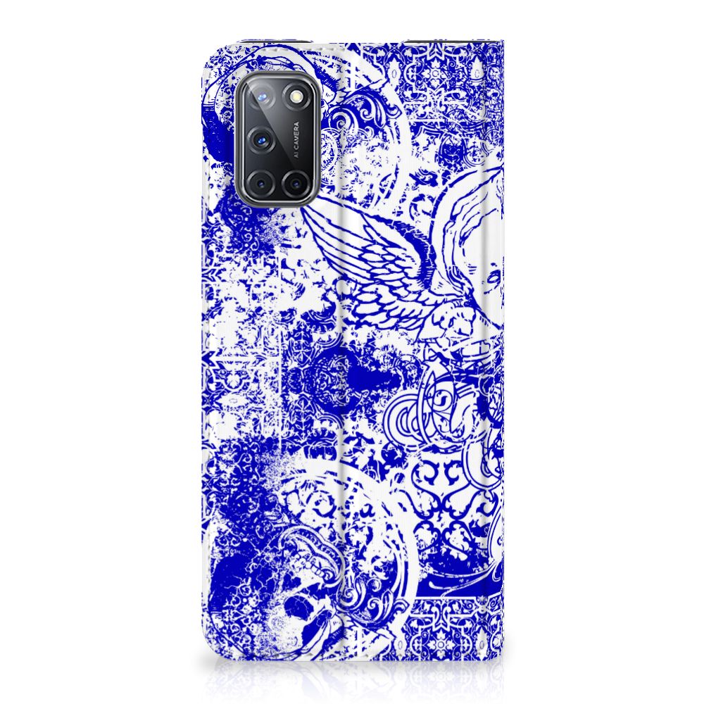 Mobiel BookCase OPPO A52 | A72 Angel Skull Blauw - B2C Telecom