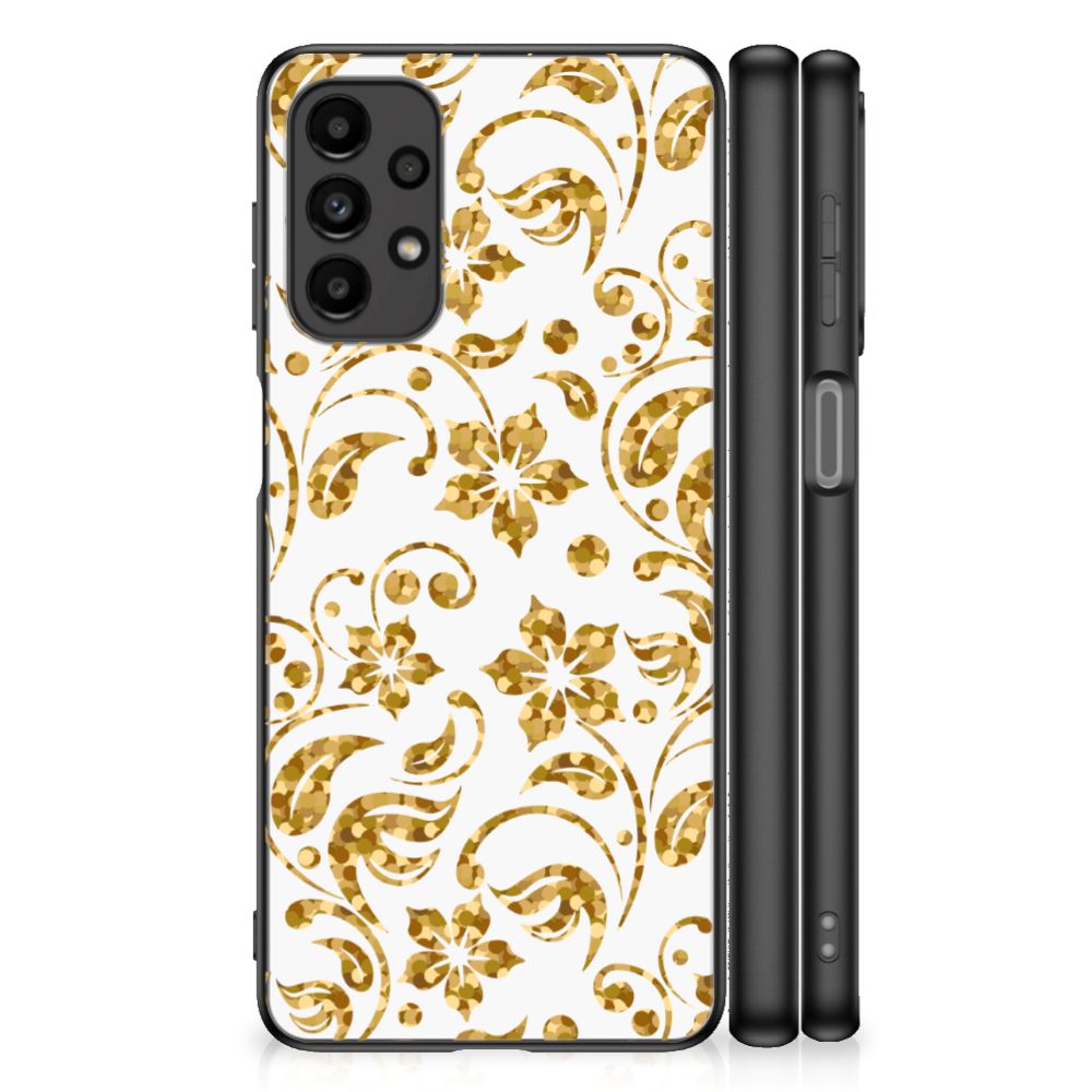 Samsung Galaxy A13 4G Bloemen Hoesje Gouden Bloemen B2C Telecom