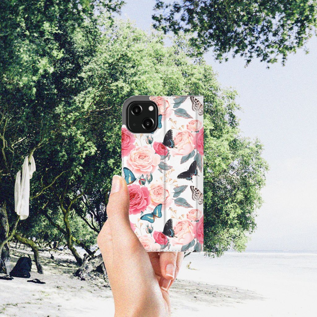 iPhone 13 Smart Cover Butterfly Roses
