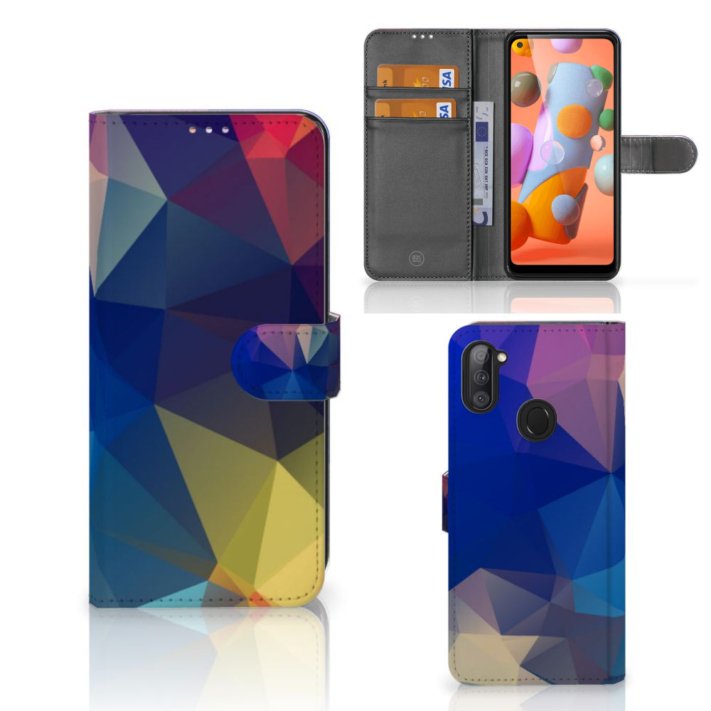Samsung Galaxy M11 | A11 Book Case Polygon Dark