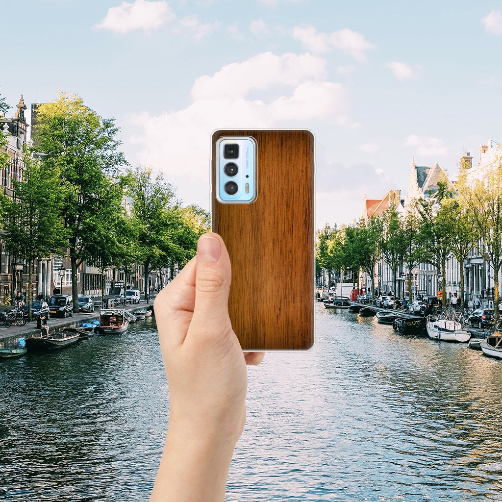 Motorola Edge 20 Pro Bumper Hoesje Donker Hout B2C Telecom