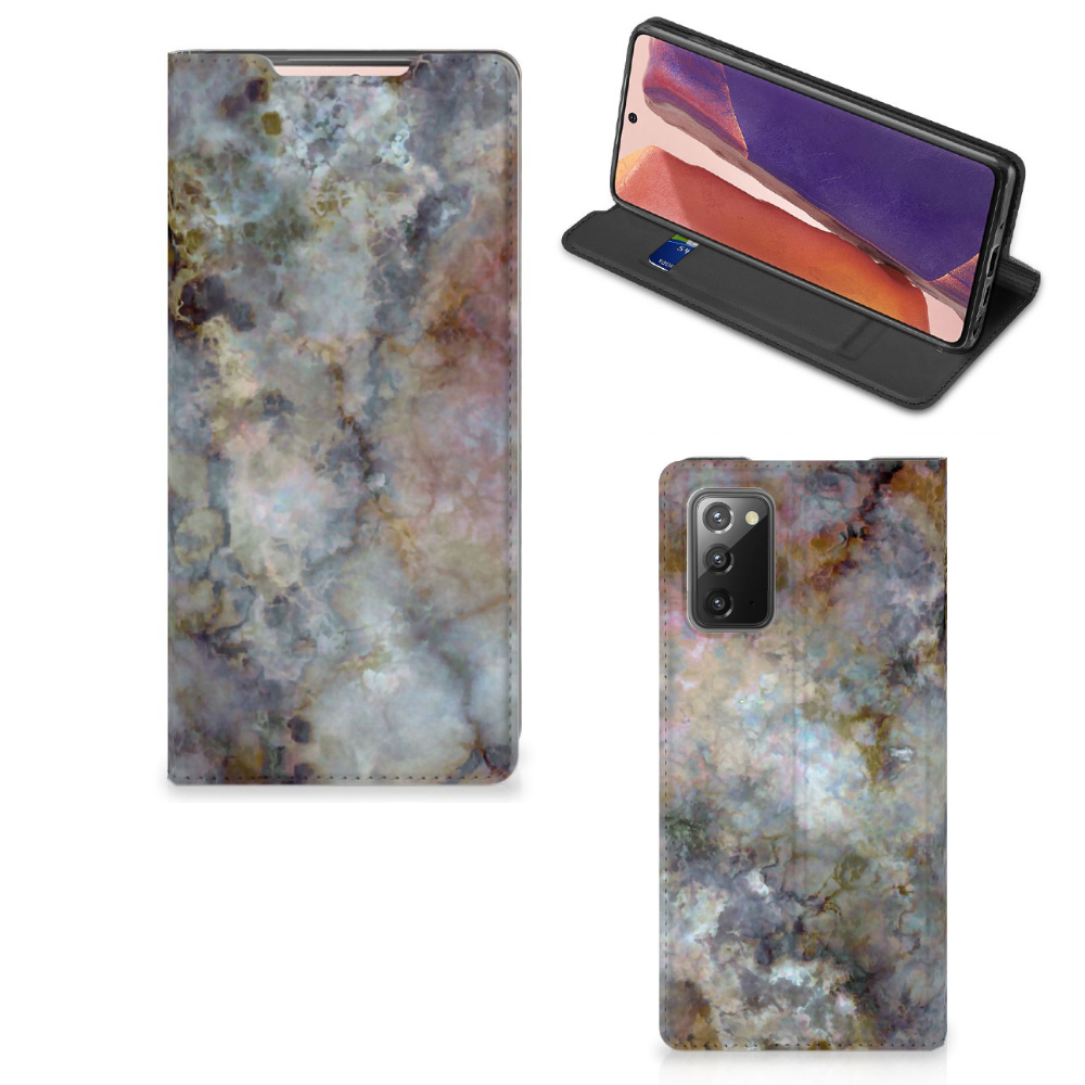Samsung Galaxy Note20 Standcase Marmer Grijs - B2C Telecom