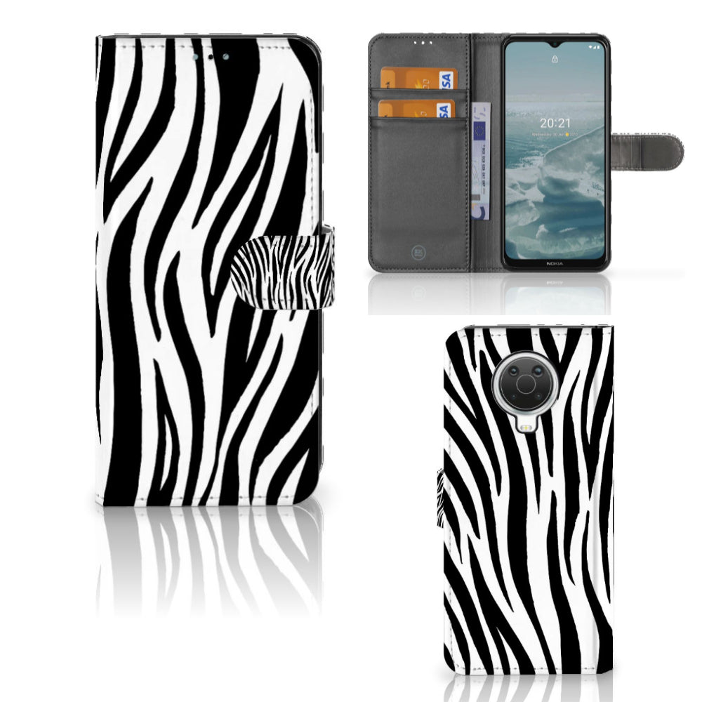 Nokia G10 | G20 Telefoonhoesje met Pasjes Zebra