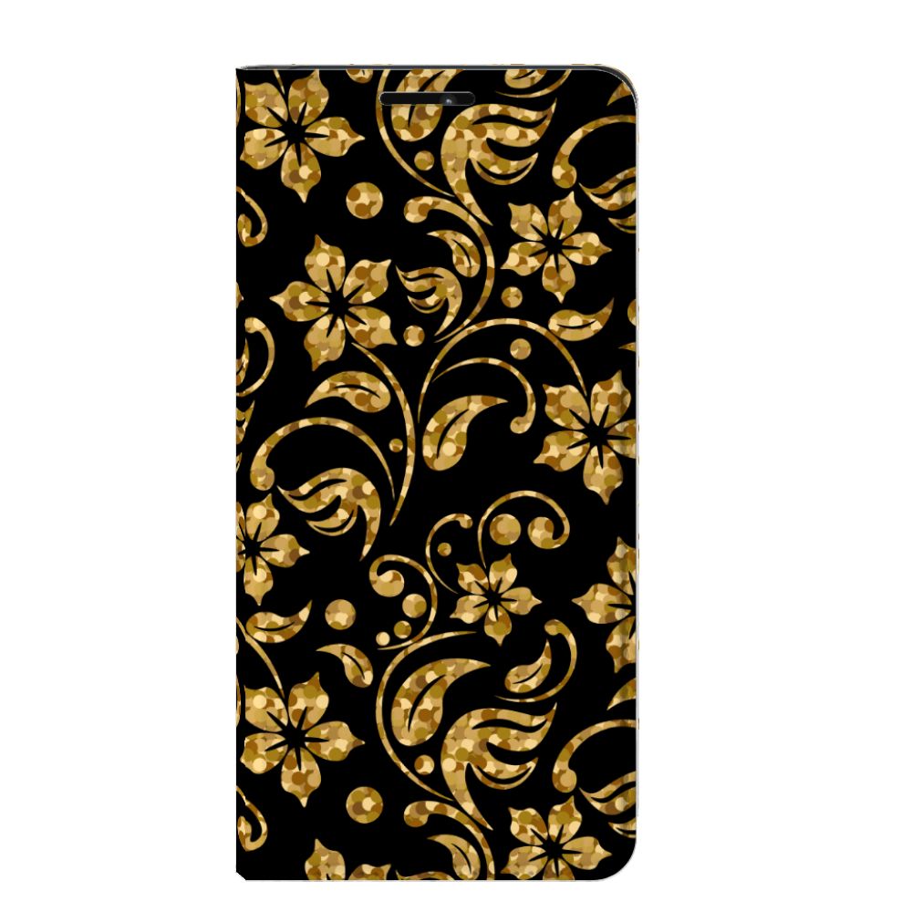 Motorola Edge 20 Pro Smart Cover Gouden Bloemen - B2C Telecom