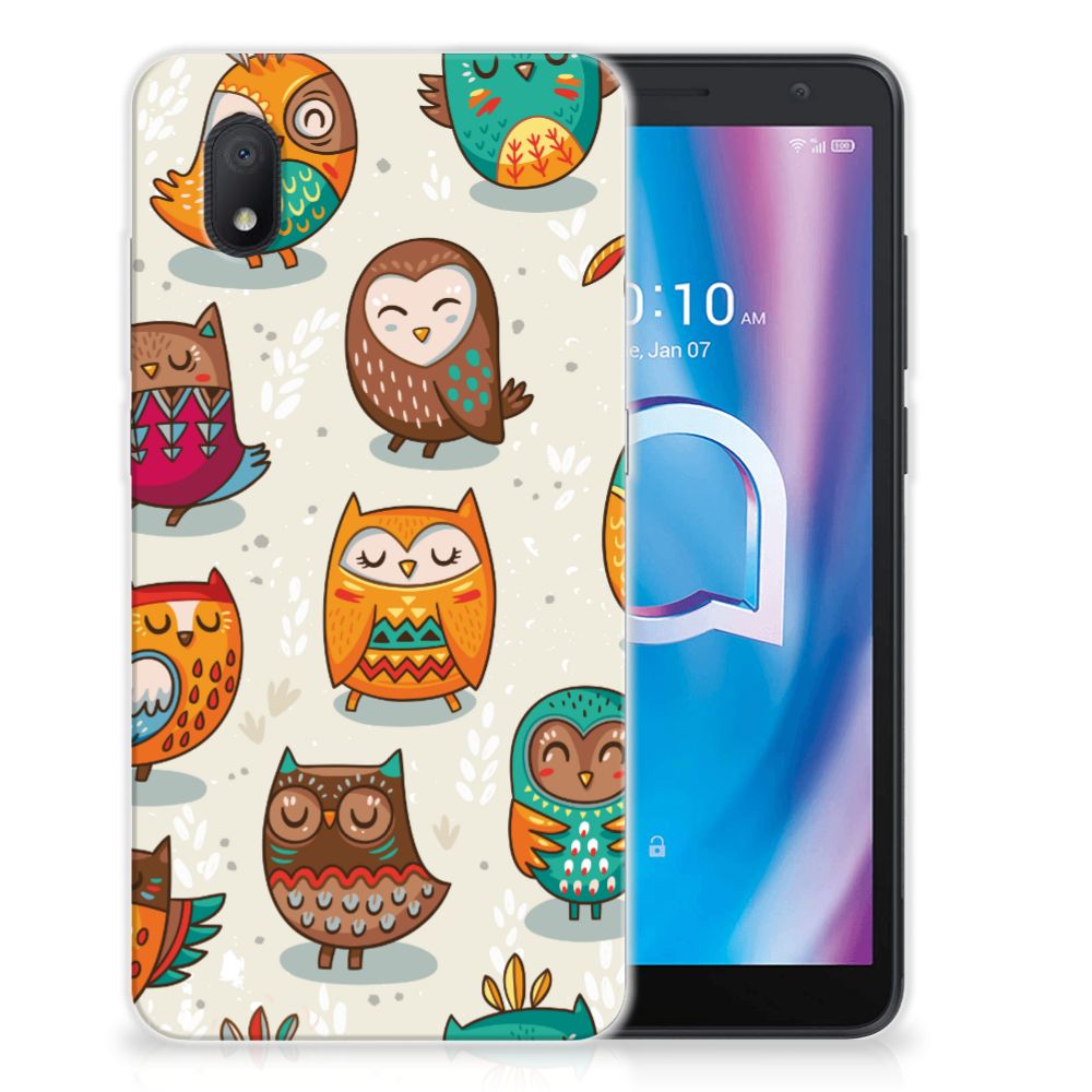 Alcatel 1B (2020) TPU Hoesje Vrolijke Uilen B2C Telecom