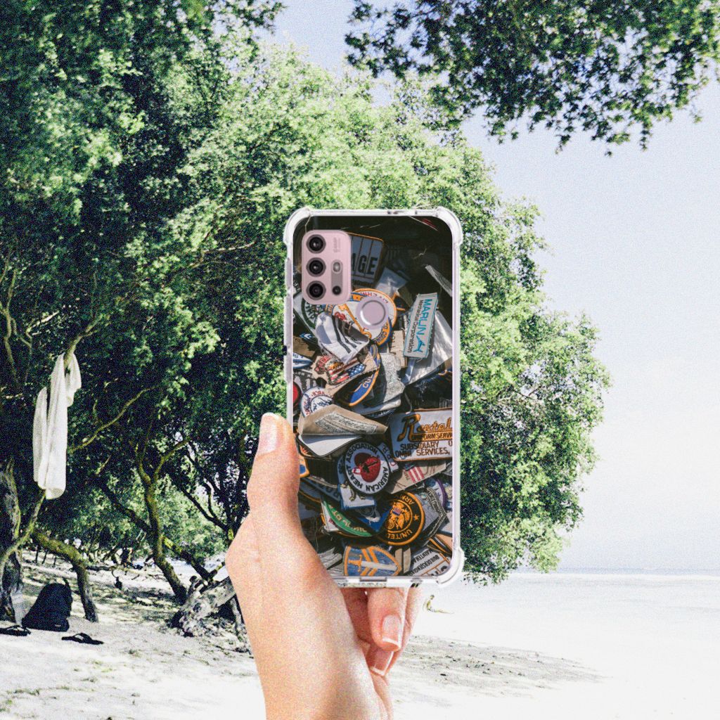 Motorola Moto G30 | G20 | G10 Anti-shock Hoesje met foto Badges B2C Telecom