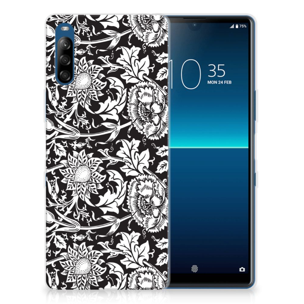 Sony Xperia L4 TPU Case Black Flowers