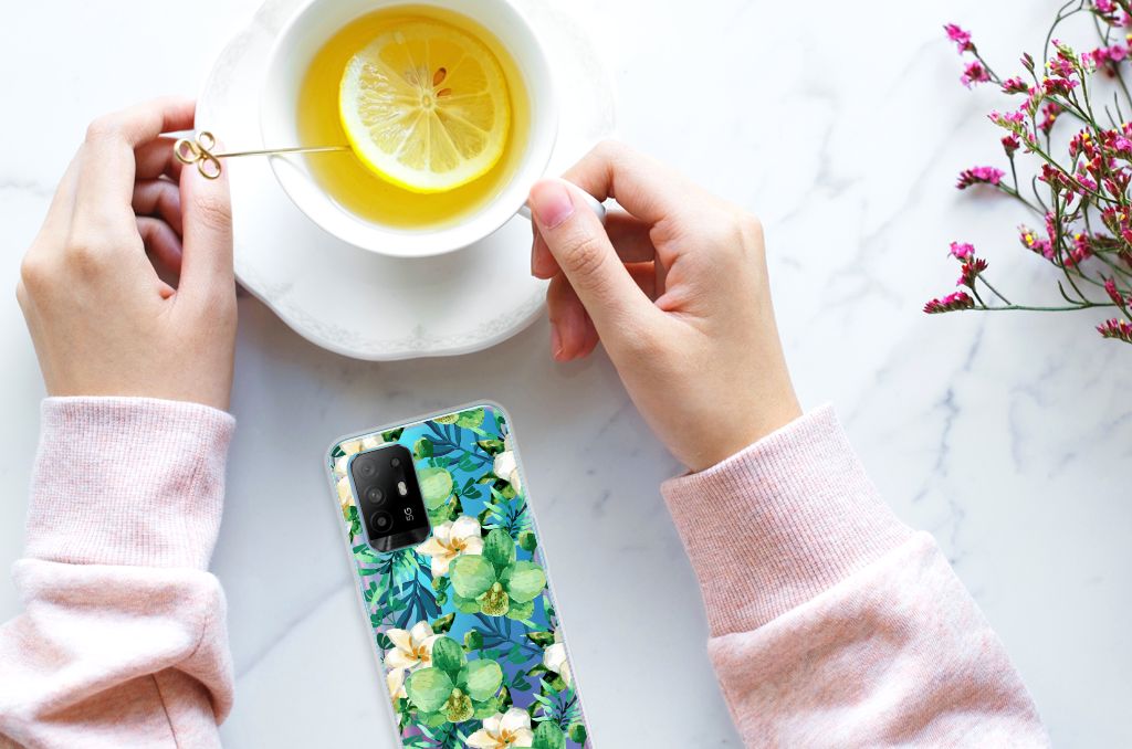 OPPO A94 5G | Reno5 Z TPU Case Orchidee Groen B2C Telecom