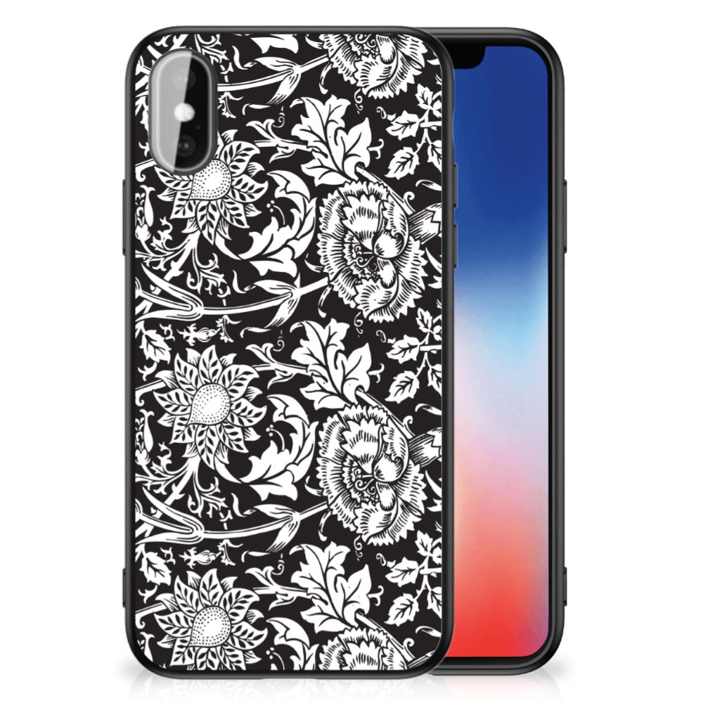 iPhone X | Xs Bloemen Hoesje Black Flowers B2C Telecom