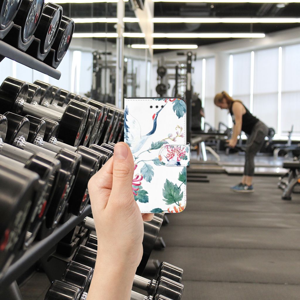 Samsung Galaxy Xcover 3 | Xcover 3 VE Telefoonhoesje met Pasjes Bird Flowers