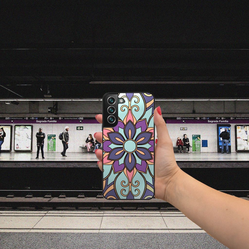 Samsung Galaxy S22 Plus Bloemen Hoesje Purple Flower B2C Telecom