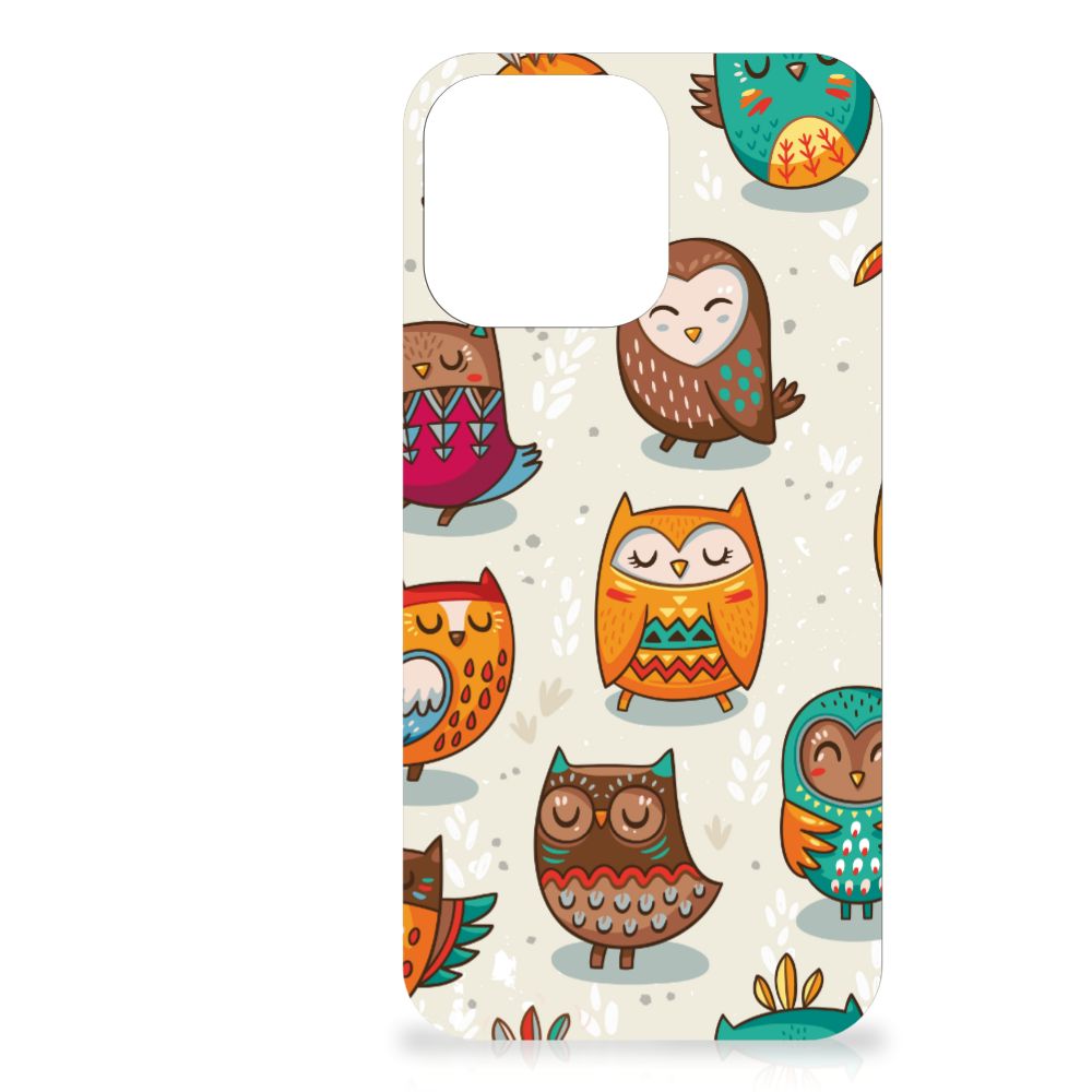 iPhone 14 Pro Max TPU Hoesje Vrolijke Uilen