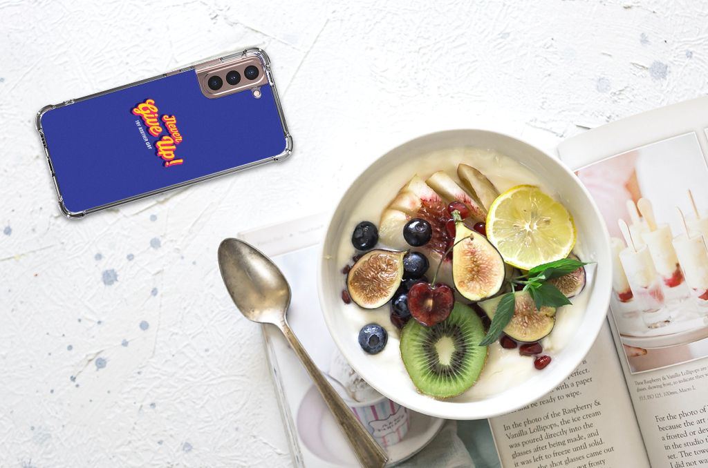 Samsung Galaxy S21 Plus Telefoonhoesje met tekst Never Give Up